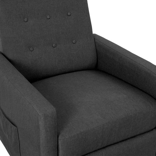 Sillón reclinable de tela gris oscuro