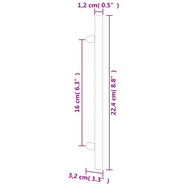 Tiradores para armarios 10 uds acero inoxidable bronce 160 mm