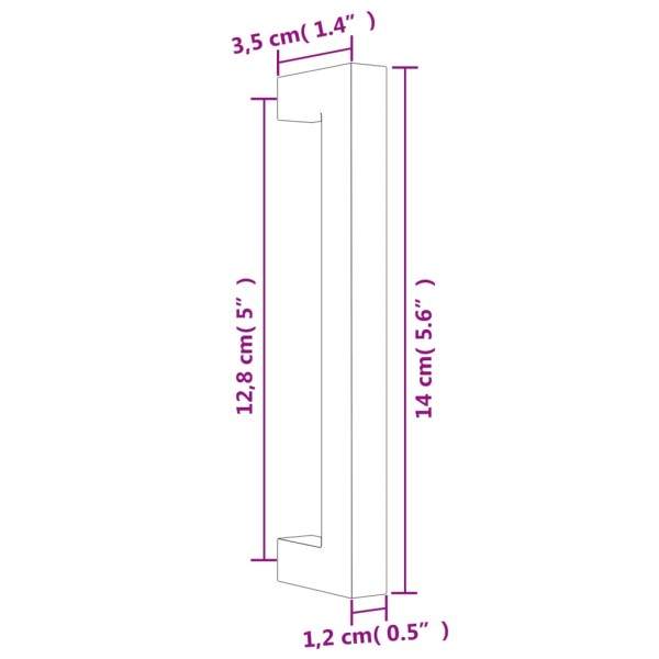 Tiradores para armarios 10 uds acero inoxidable plateado 128 mm