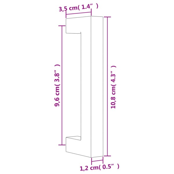 Tiradores para armarios 10 uds acero inoxidable dorado 96 mm