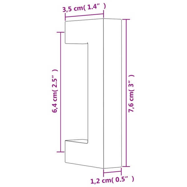 Tiradores para armarios 10 uds acero inoxidable negro 64 mm