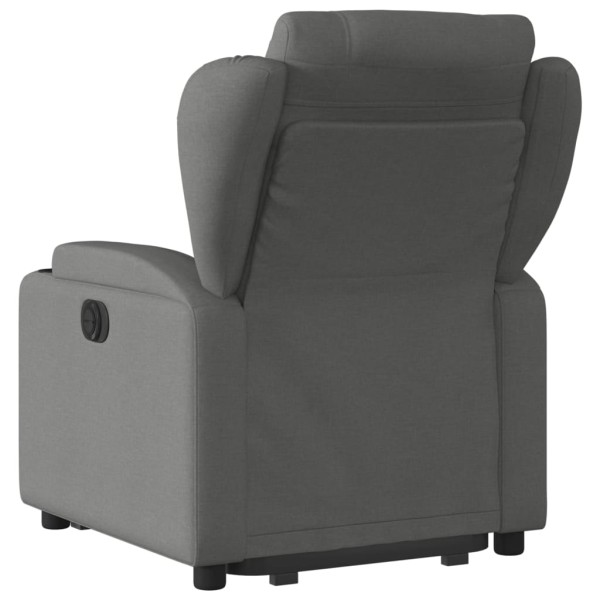 Sillón eléctrico reclinable elevable de tela gris oscuro