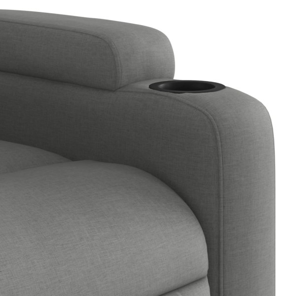 Sillón eléctrico reclinable elevable de tela gris oscuro