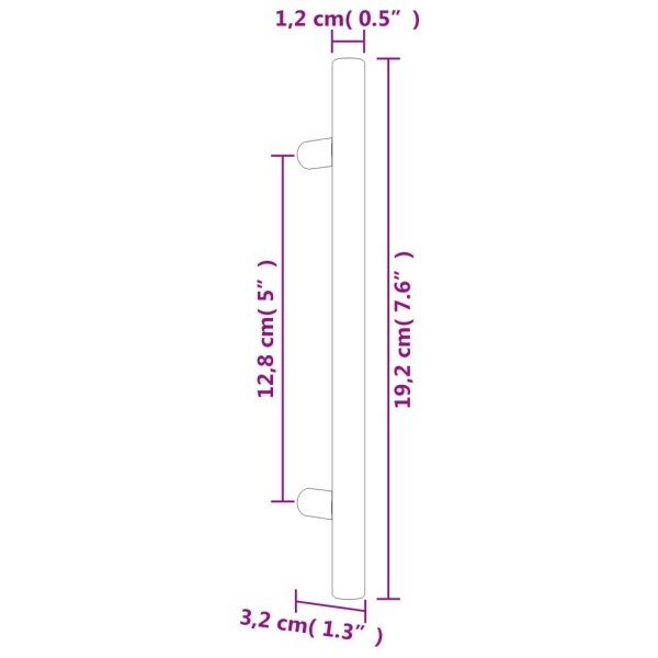 Tiradores para armarios 20 uds acero inoxidable negro 128 mm