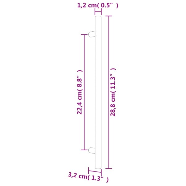 Tiradores para armarios 10 uds acero inoxidable bronce 224 mm