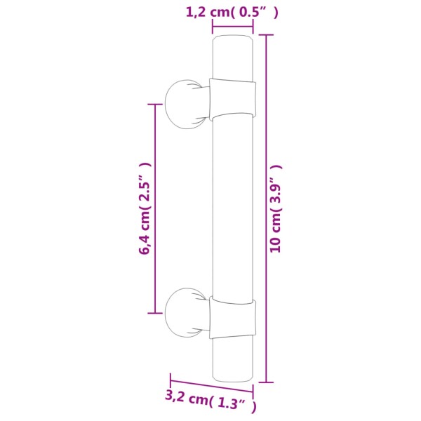 Tiradores para armarios 20 uds acero inoxidable negro 64 mm