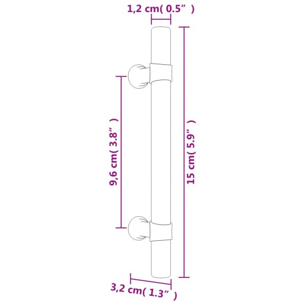 Tiradores para armarios 20 uds acero inoxidable bronce 96 mm