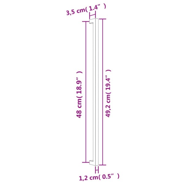 Tiradores para armarios 10 uds acero inoxidable plateado 480 mm