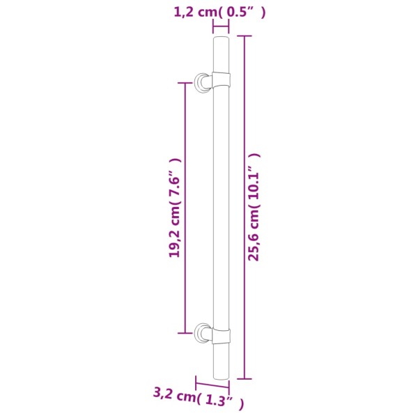 Tiradores para armarios 20 uds acero inoxidable plateado 192 mm