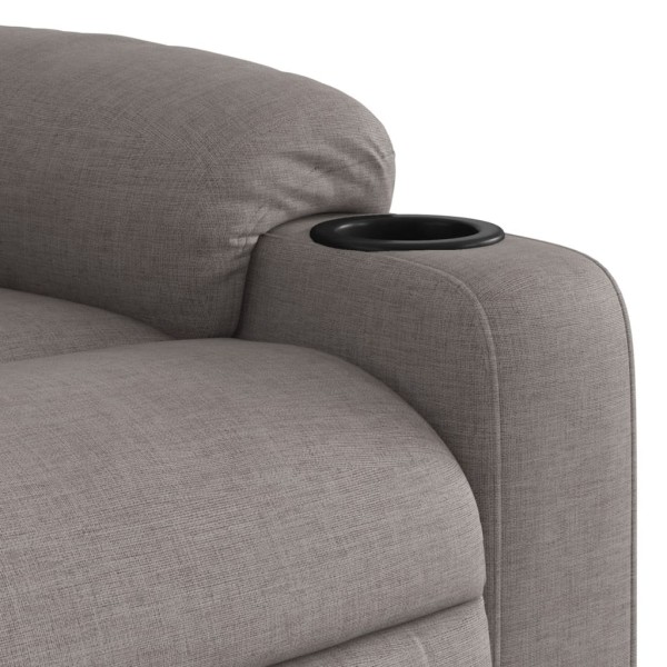 Sillón reclinable elevable tela gris taupe