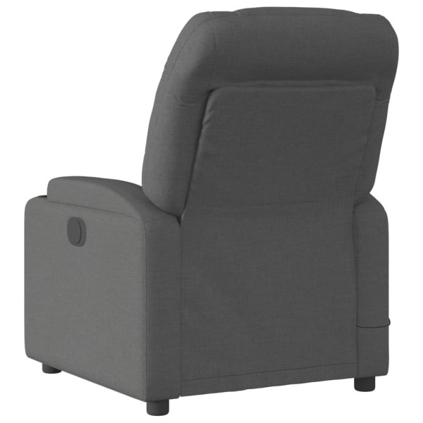 Sillón reclinable de masaje eléctrico tela gris oscuro