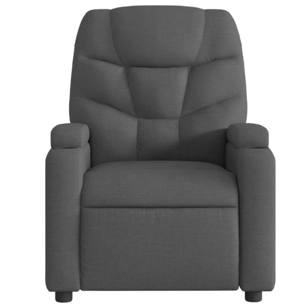 Sillón reclinable de masaje eléctrico tela gris oscuro