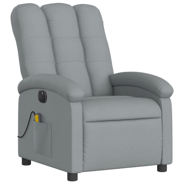 Sillón reclinable de masaje eléctrico tela gris claro