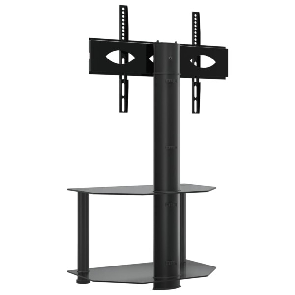 Mueble de TV de esquina 2 niveles para 32-70 pulgadas negro