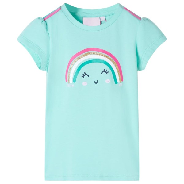 Camiseta infantil verde menta claro 128