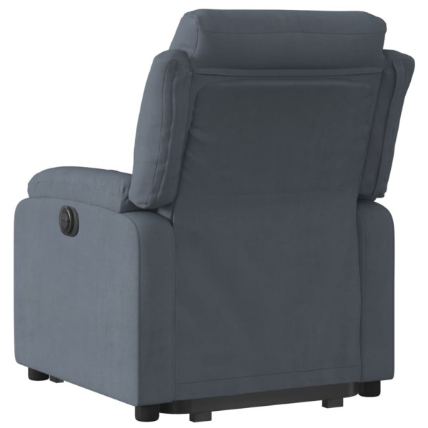 Sillón eléctrico reclinable elevable de terciopelo gris oscuro