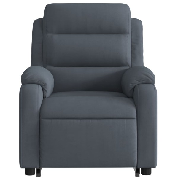 Sillón eléctrico reclinable elevable de terciopelo gris oscuro