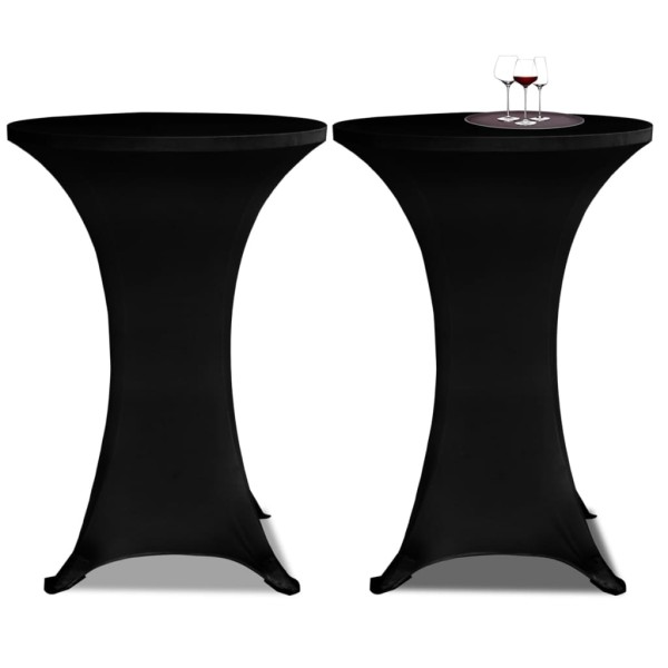 Mantel elástico para mesa alta 4 unidades negro Ø70 cm