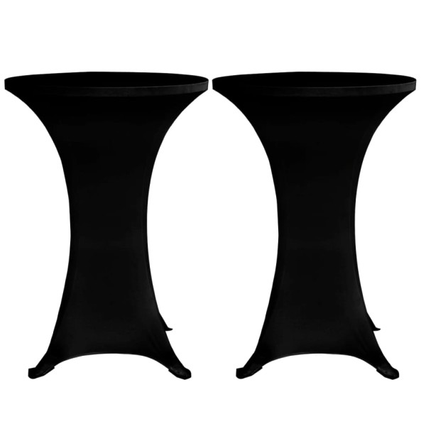 Mantel elástico para mesa alta 4 unidades negro Ø70 cm