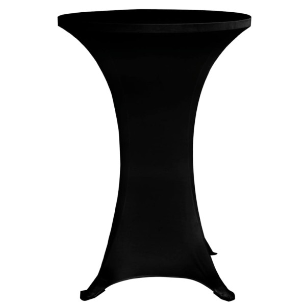 Mantel elástico para mesa alta 4 unidades negro Ø70 cm