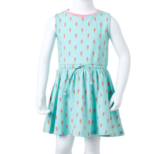 Vestido infantil con cordón verde menta claro 116