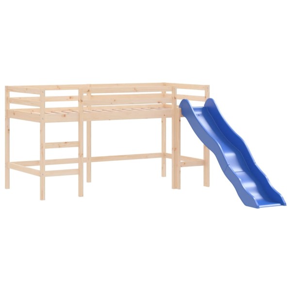 Cama alta para niños con torre madera pino rosa 90x190 cm