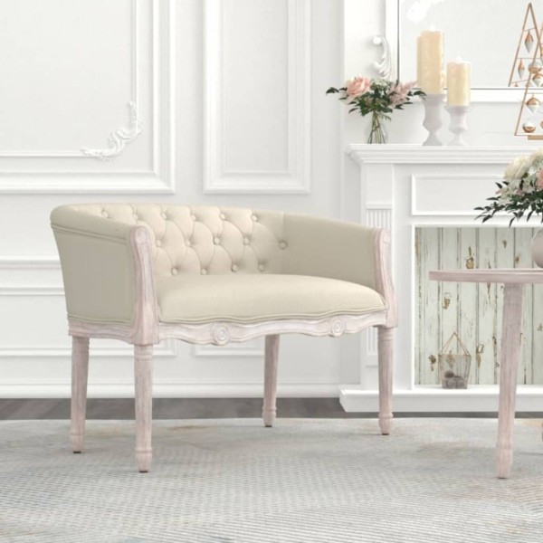 Banco de lino beige 98x56x69 cm