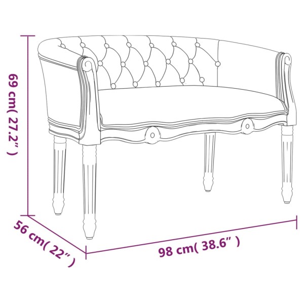 Banco de lino beige 98x56x69 cm