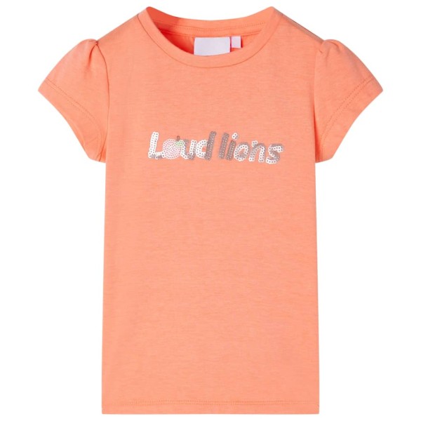 Camiseta de niños de manga casquillo naranja neón 140