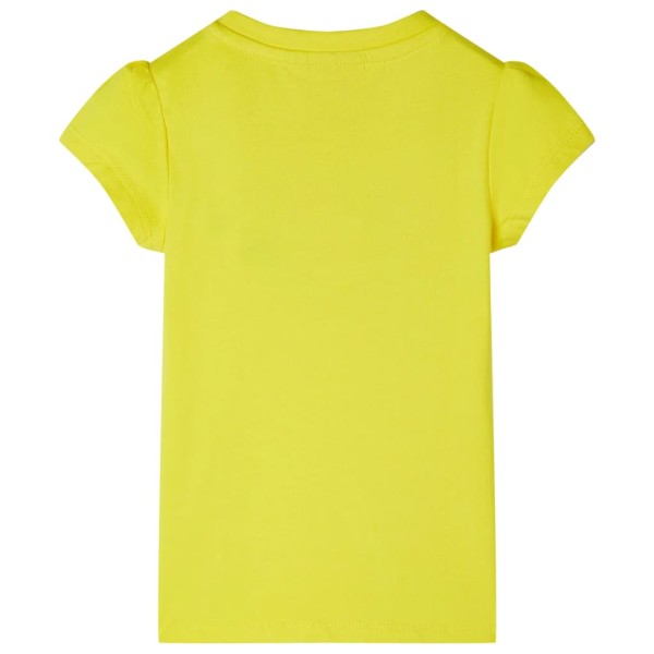 Camiseta para niños de manga casquillo amarillo chillón 140