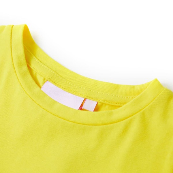 Camiseta para niños de manga casquillo amarillo chillón 140