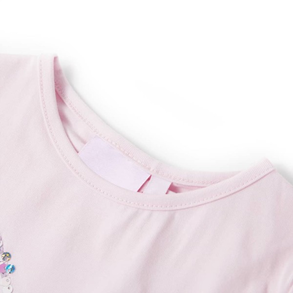 Camiseta de niños de manga casquillo rosa suave 140