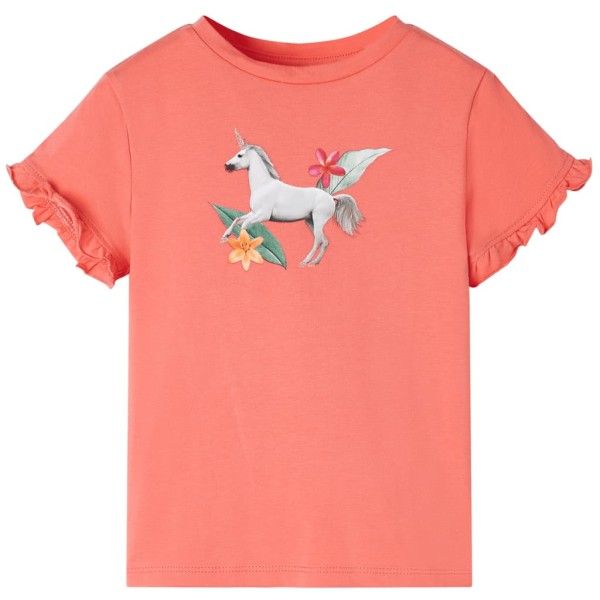 Camiseta para niños de manga corta coral 128