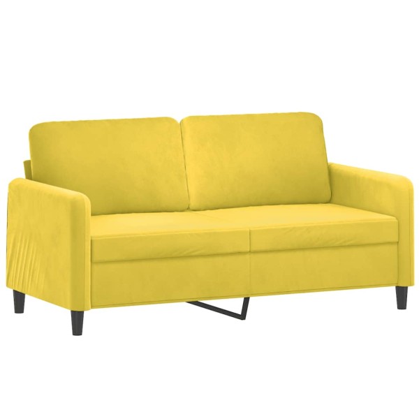 Sofá de 2 plazas terciopelo amarillo 140 cm