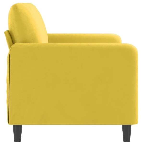 Sofá de 2 plazas terciopelo amarillo 140 cm