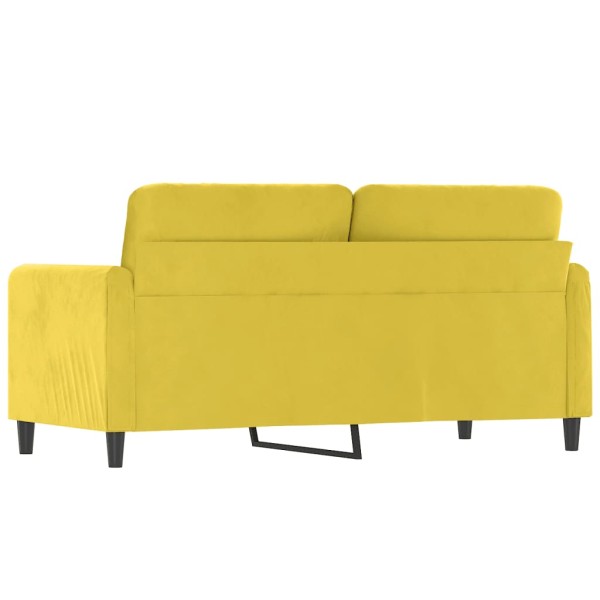 Sofá de 2 plazas terciopelo amarillo 140 cm