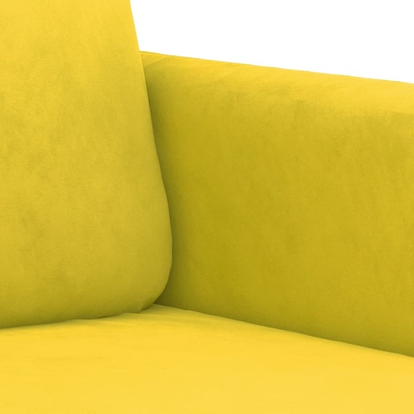 Sofá de 2 plazas terciopelo amarillo 140 cm