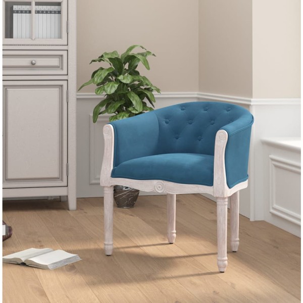 Silla de comedor terciopelo azul