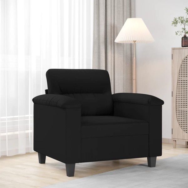 Sillón de tela de microfibra negro 60 cm