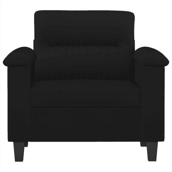 Sillón de tela de microfibra negro 60 cm