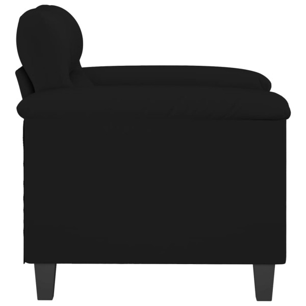 Sillón de tela de microfibra negro 60 cm