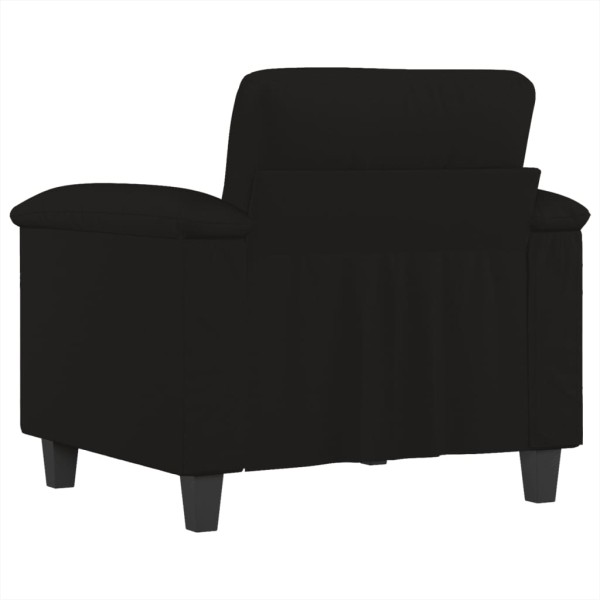 Sillón de tela de microfibra negro 60 cm