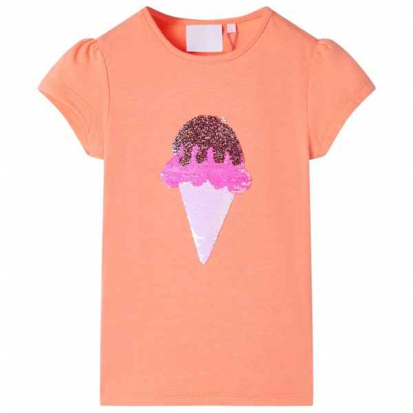 Camiseta infantil naranja neón 140