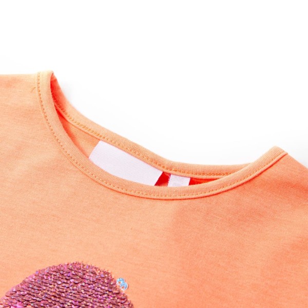 Camiseta infantil naranja neón 140