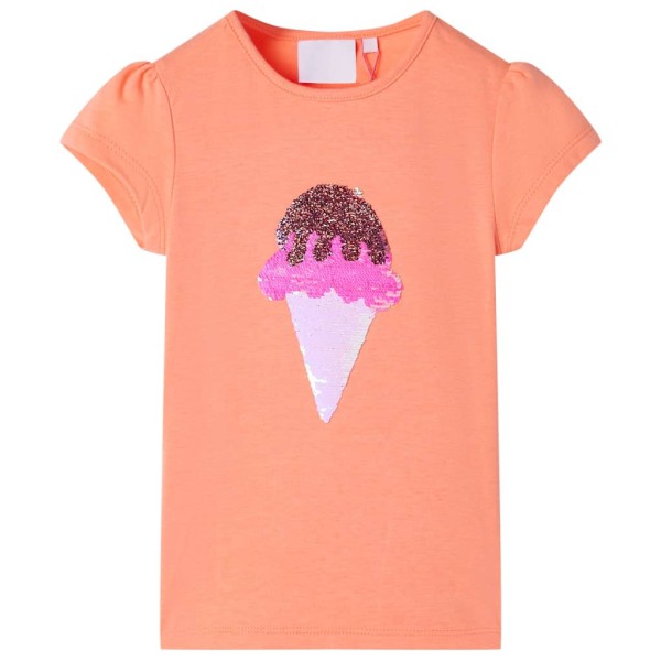 Camiseta infantil naranja neón 116