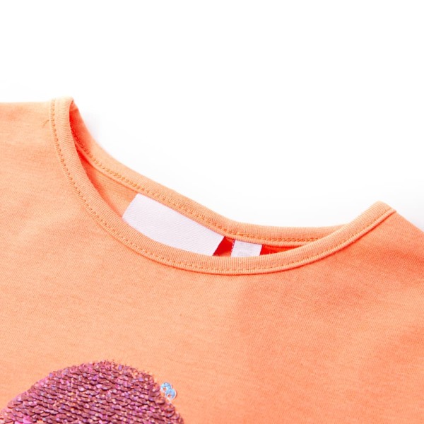 Camiseta infantil naranja neón 116