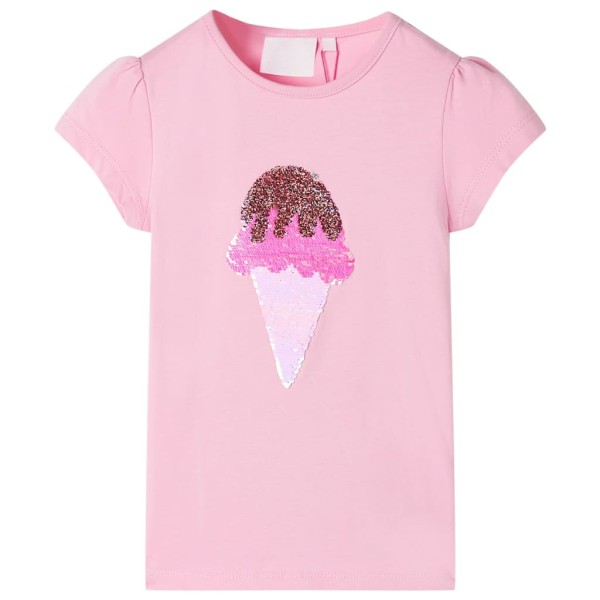 Camiseta infantil rosa chillón 140