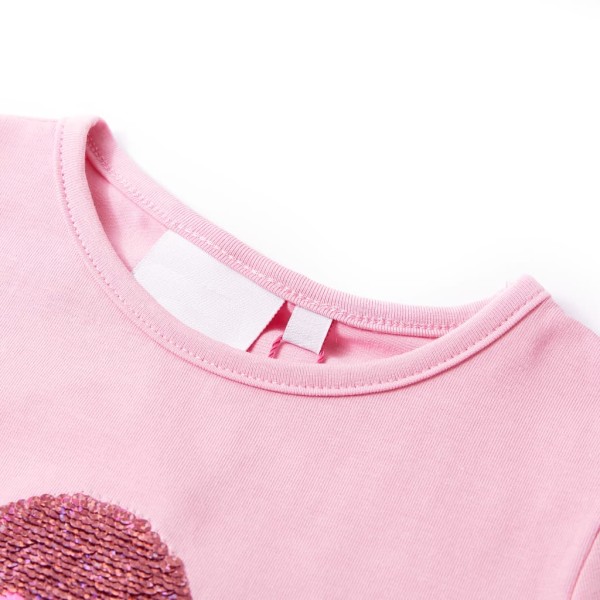 Camiseta infantil rosa chillón 140