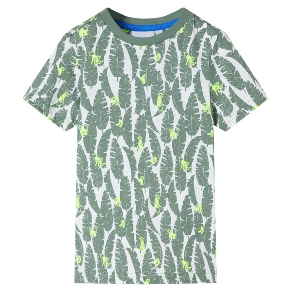 Camiseta infantil crudo y verde hiedra oscuro 116