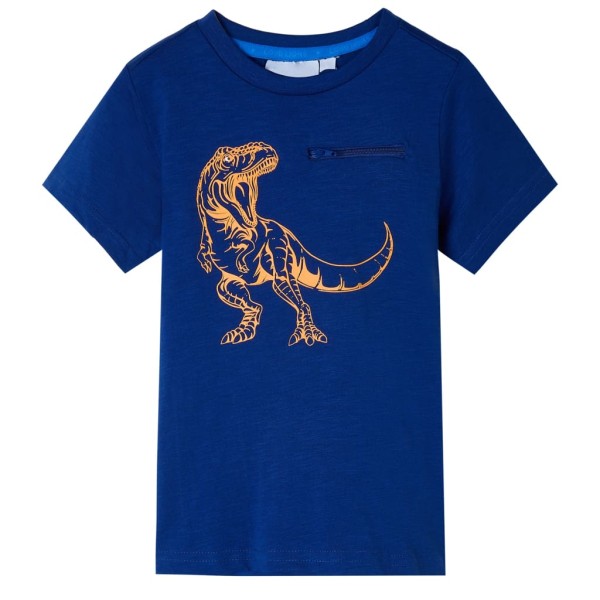 Camiseta infantil de manga corta azul oscuro 92